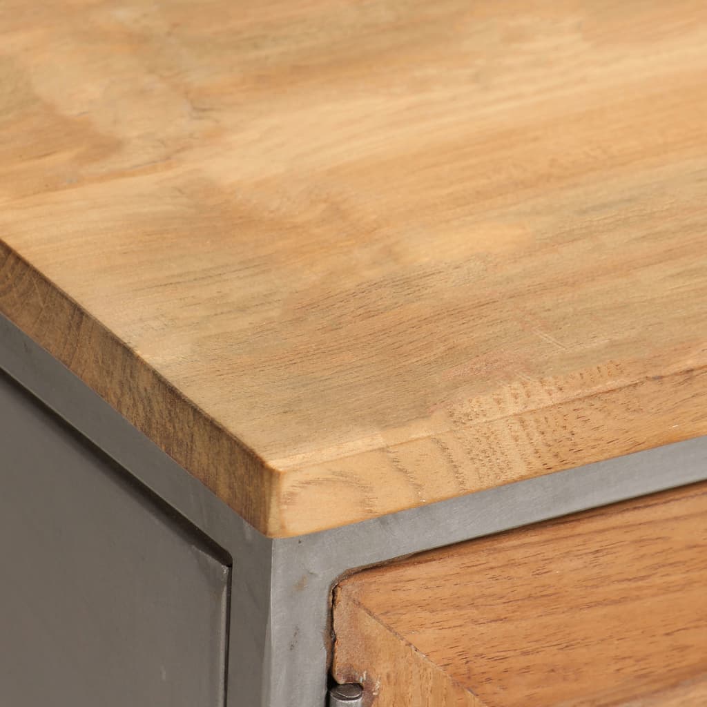 TV-Schrank, recyceltes Teakholz und Stahl