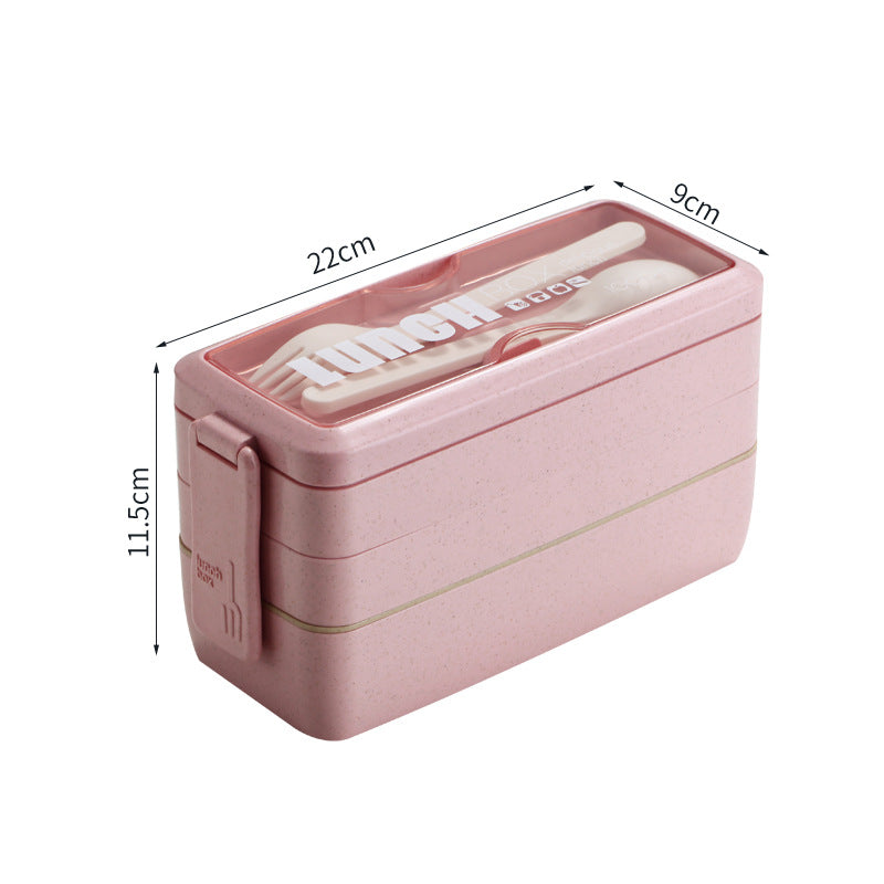 Weizenstroh, dreischichtige isolierte Lunchbox