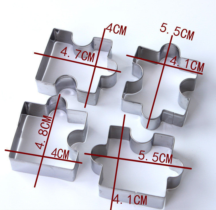 Backwerkzeuge 4-teilige Kuchenkeksform aus Edelstahl