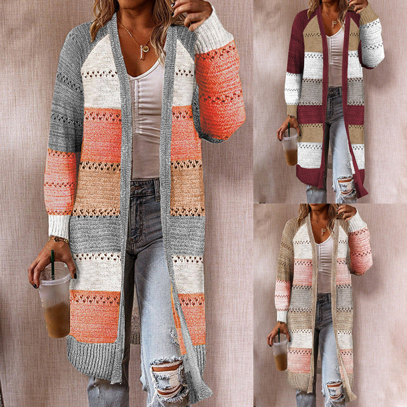 Mittellange, langärmelige, Strickjacke