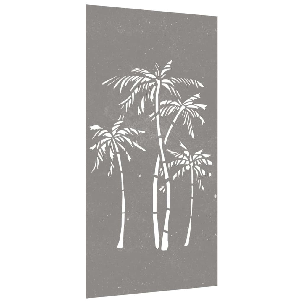 Gartenwanddekoration 105x55 cm Cortenstahlpalmen-Design