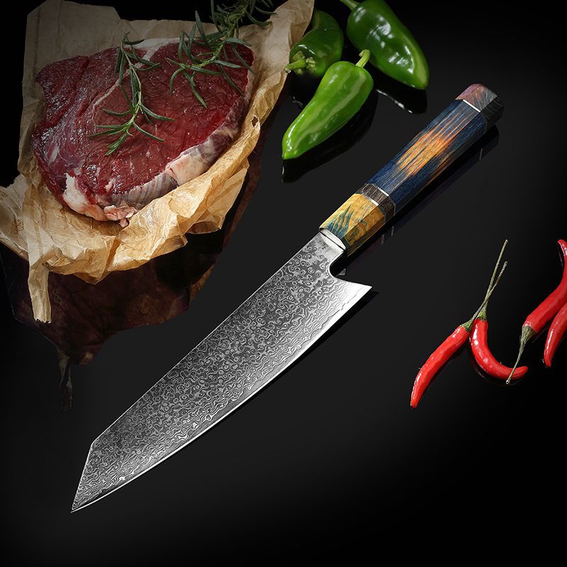 Santoku Japanisches Küchenmesser, Damaststahl VG10