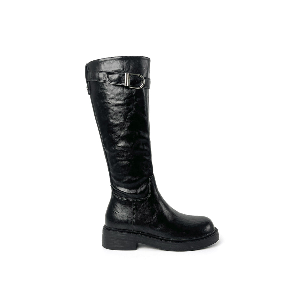 Damen kniehohe schwarze High-End-Martin-Stiefel