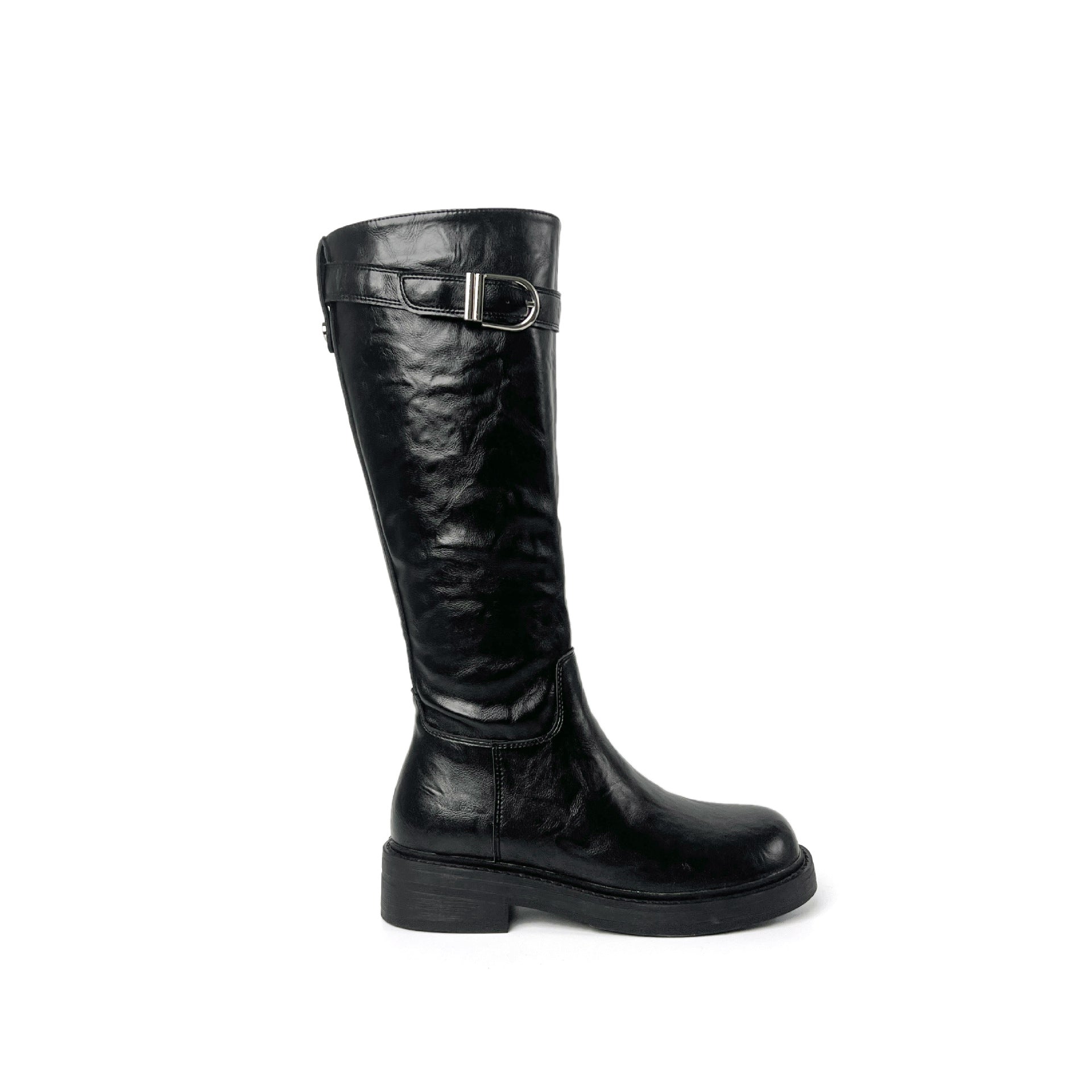 Damen kniehohe schwarze High-End-Martin-Stiefel