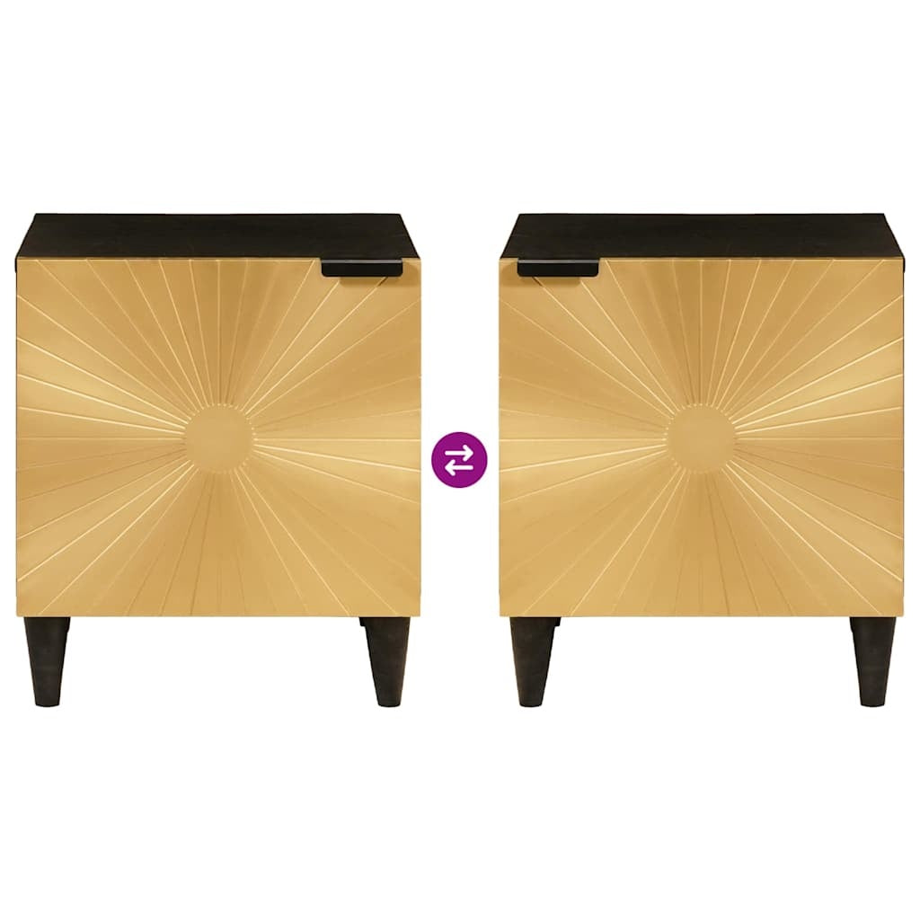 2 x Nachttisch mit Goldfront