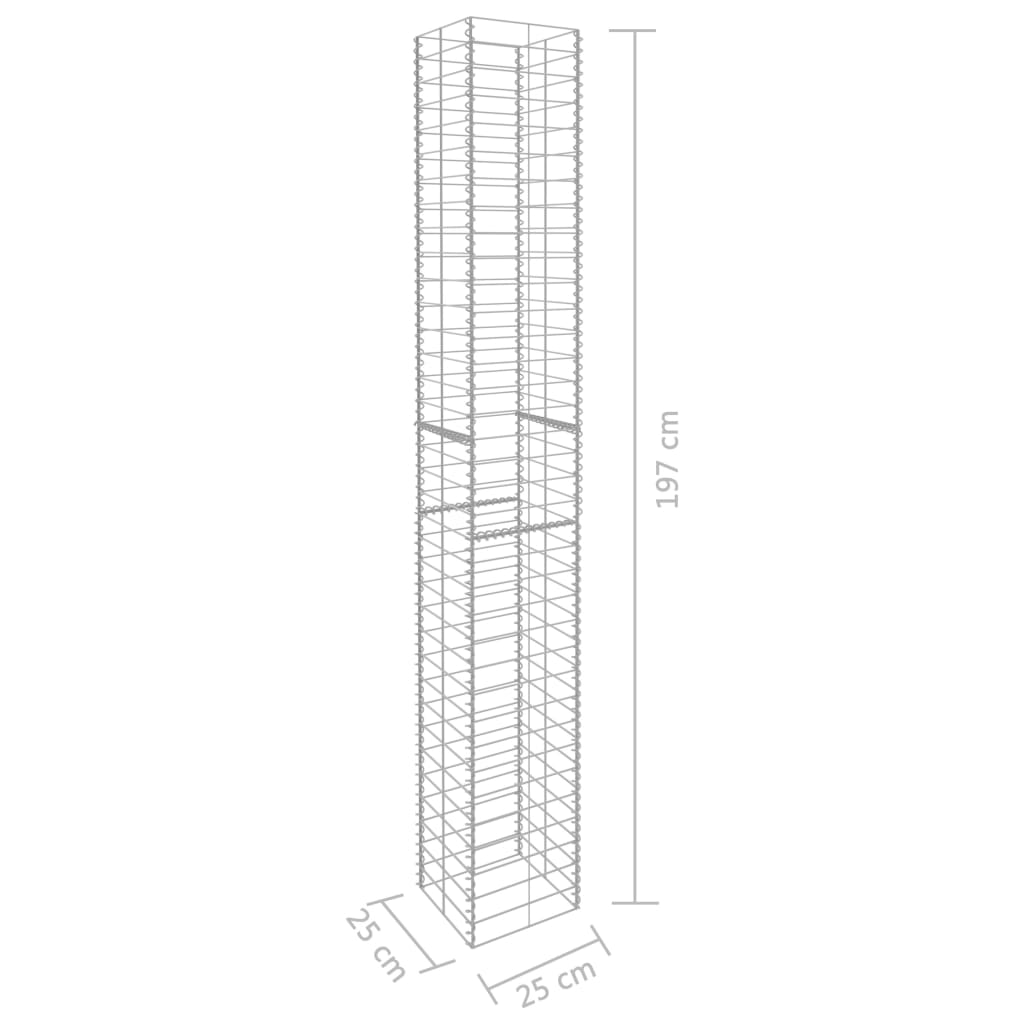 Gabion-Körbe, 3 Stück. Verzinkter Stahl