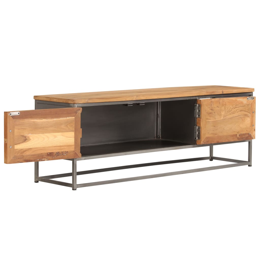 TV-Schrank, recyceltes Teakholz und Stahl