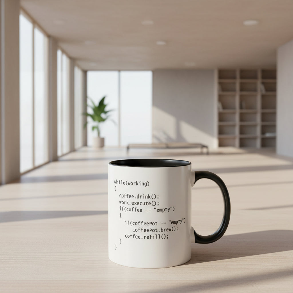 Programmierer IT-Code Keramik-Kaffeetasse Weiß oder Weiß/Schwarz