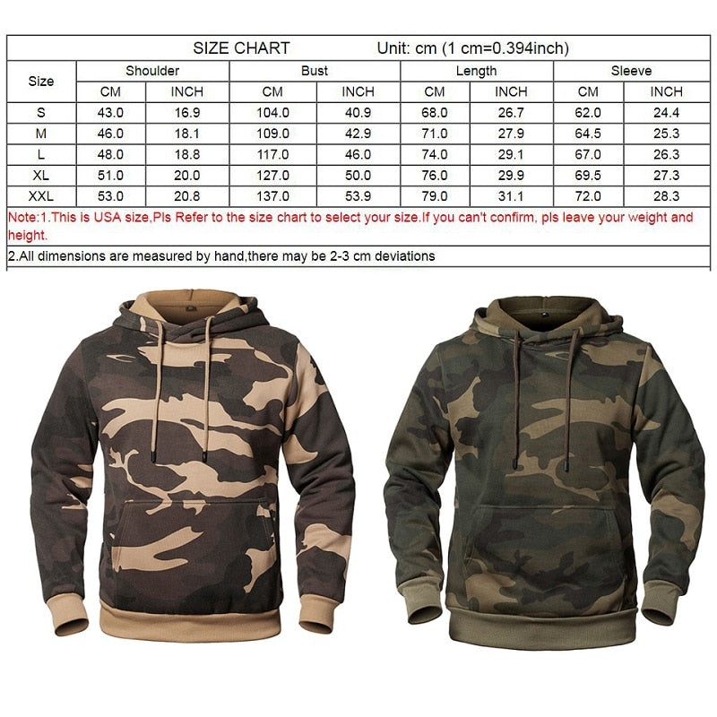 Camouflage Hoodies Sweatshirt  Camo  Autumn Winter Military