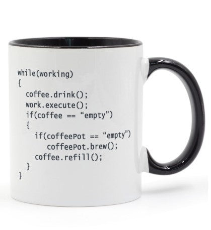 Programmierer IT-Code Keramik-Kaffeetasse Weiß oder Weiß/Schwarz