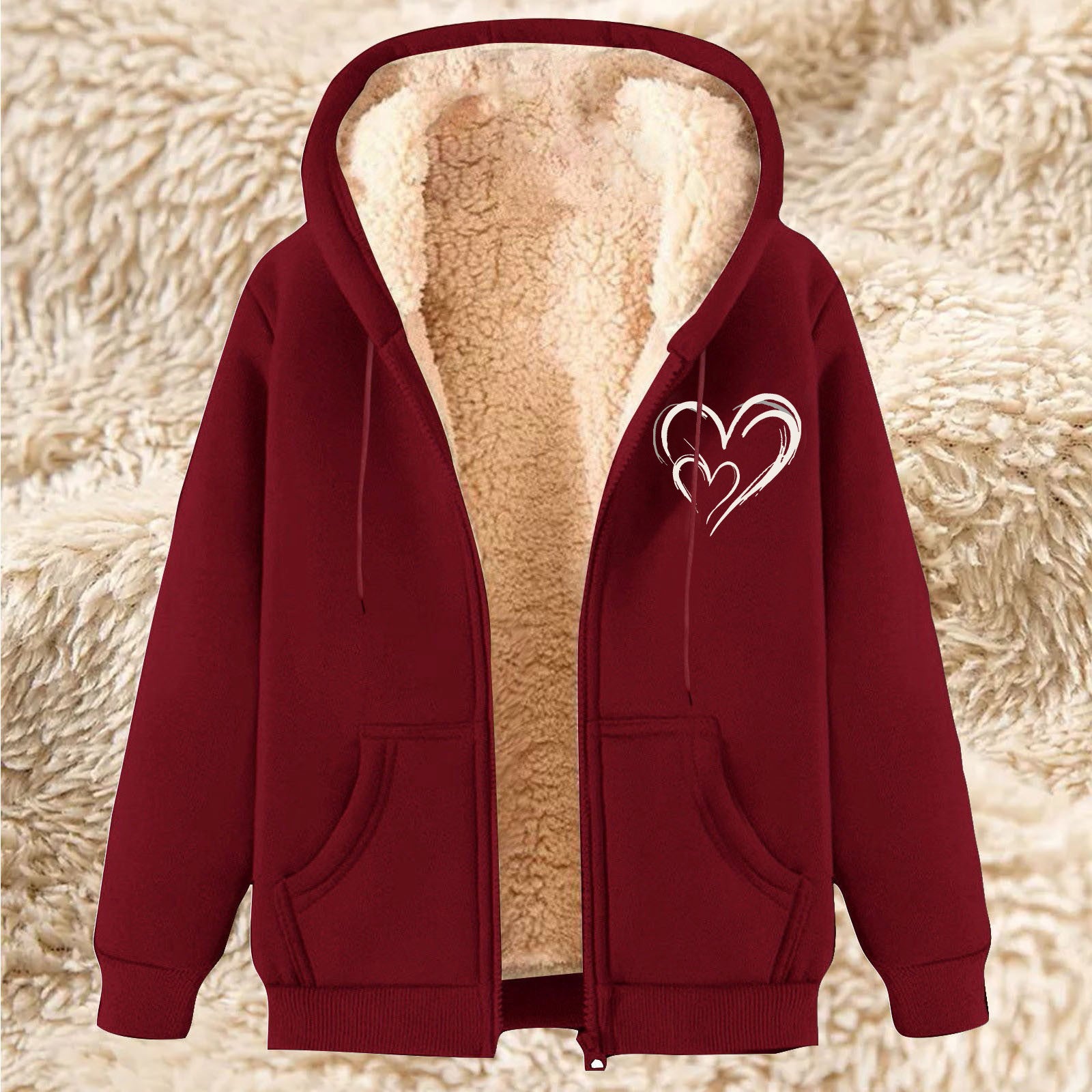 Lammfell-Jacke mit Fleece gefüttert in 7 Farben