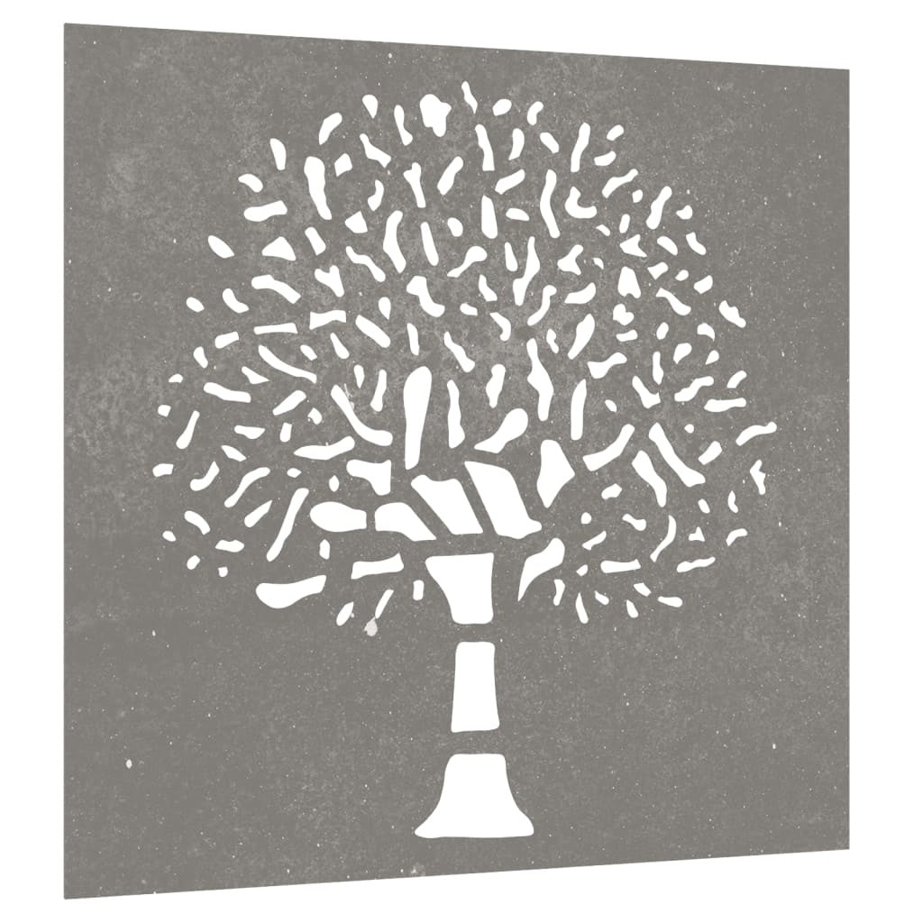 Gartenwanddekoration 55x55 cm Cortenstahlbaum-Design