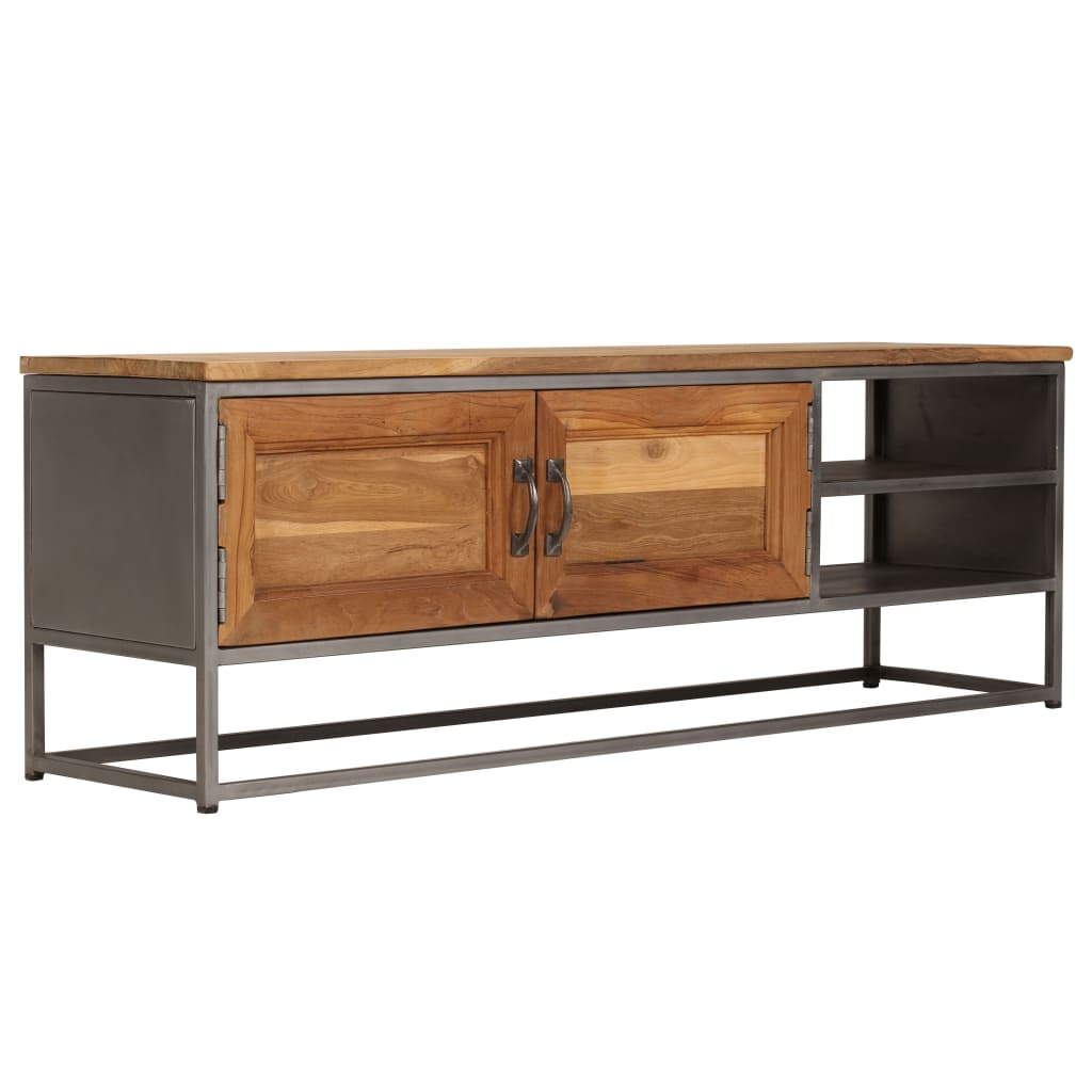 TV-Schrank, recyceltes Teakholz und Stahl