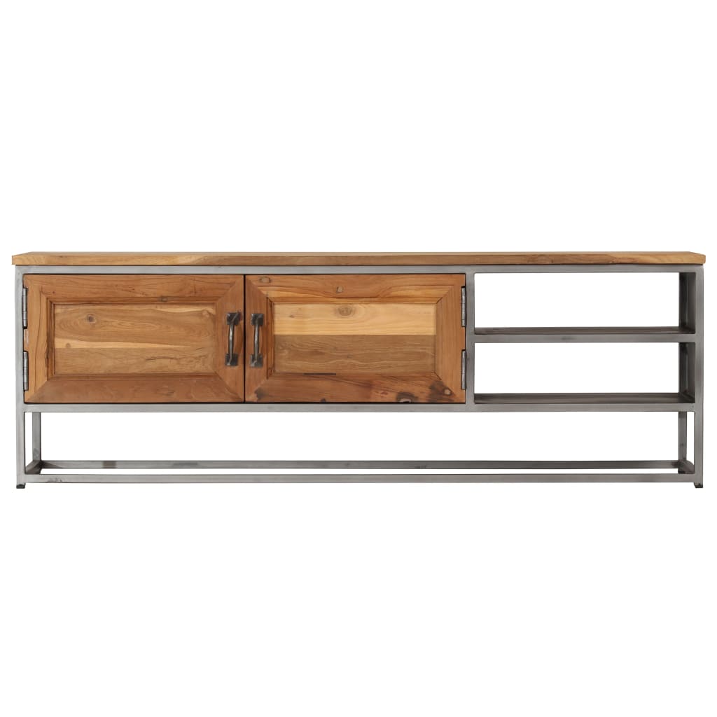 TV-Schrank, recyceltes Teakholz und Stahl