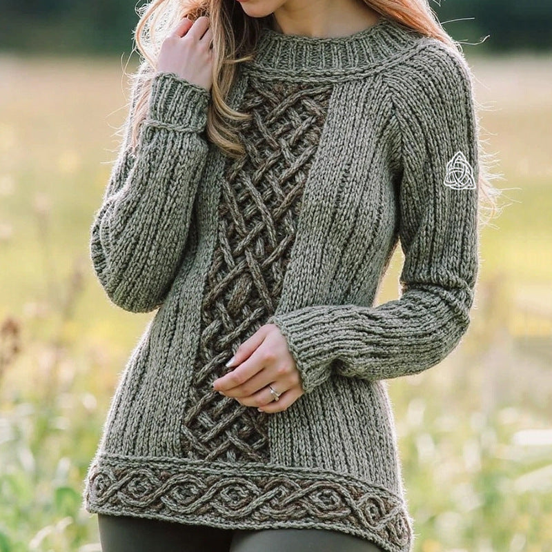 Rundhalspullover-Strickwaren
