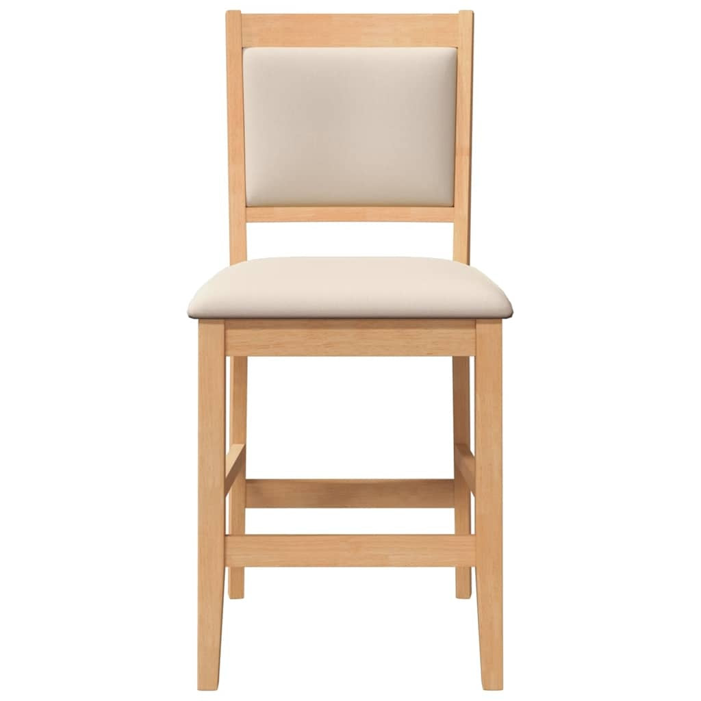 2 Barhocker mit Sitzkissen, natürliches Massivholz