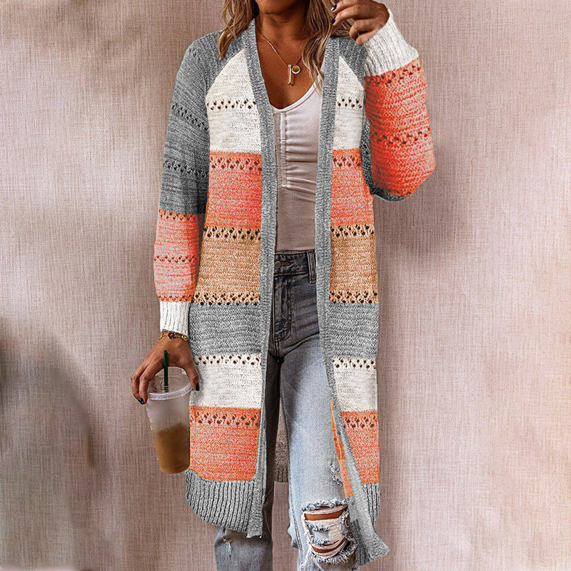 Mittellange, langärmelige, Strickjacke