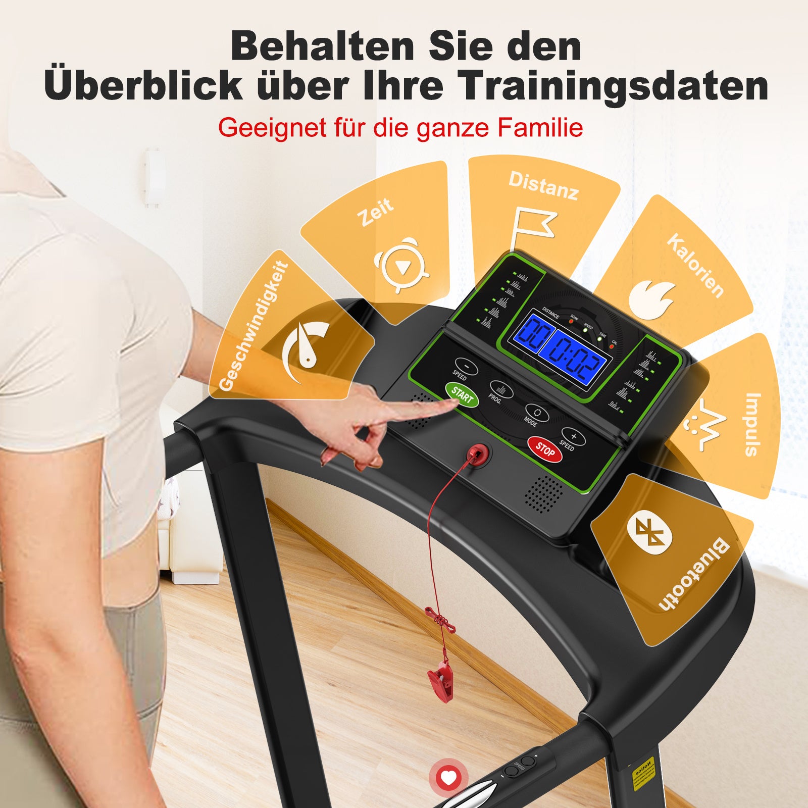faltbares Laufband für zu Hause bis zu 12 km/h