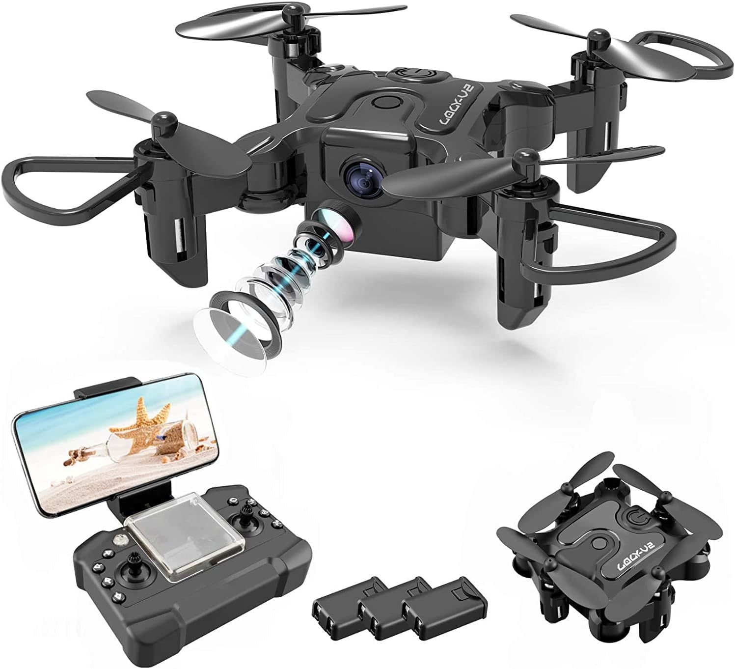 DE 4DRC V2 Mini Drohne Selfie WIFI FPV mit HD-Kamera
