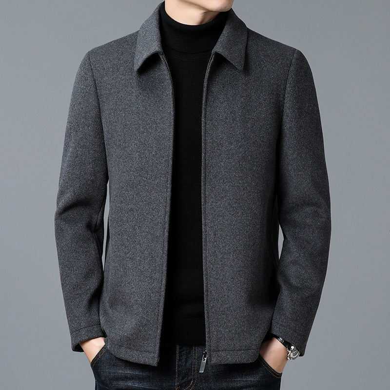 Herren Polokragen Wolljacke