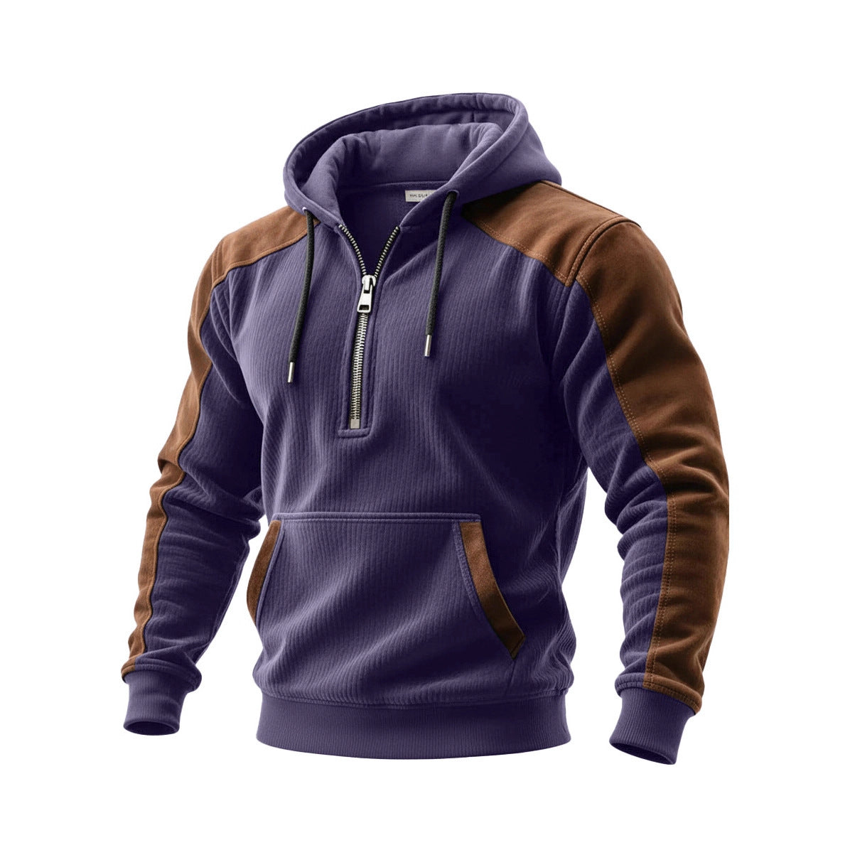 Hoodie mit Doppelkapuze und Halb-Reißverschluss