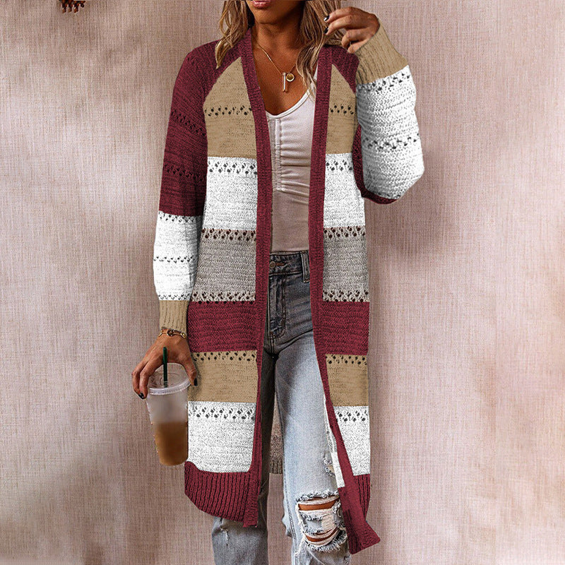Mittellange, langärmelige, Strickjacke