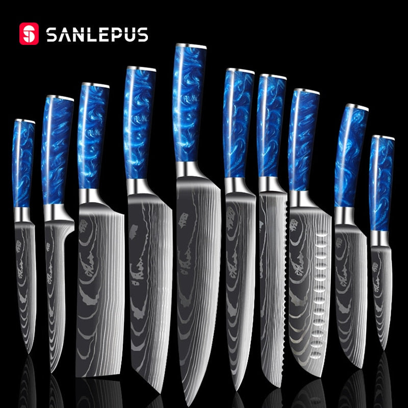 Sanlepus Japanese 5CR15 440C High Carbon Stainless Küchenmesser als Set oder Einzeln