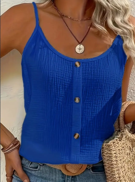 einfarbiges Cami-Top – schlanke, ärmelloses Design