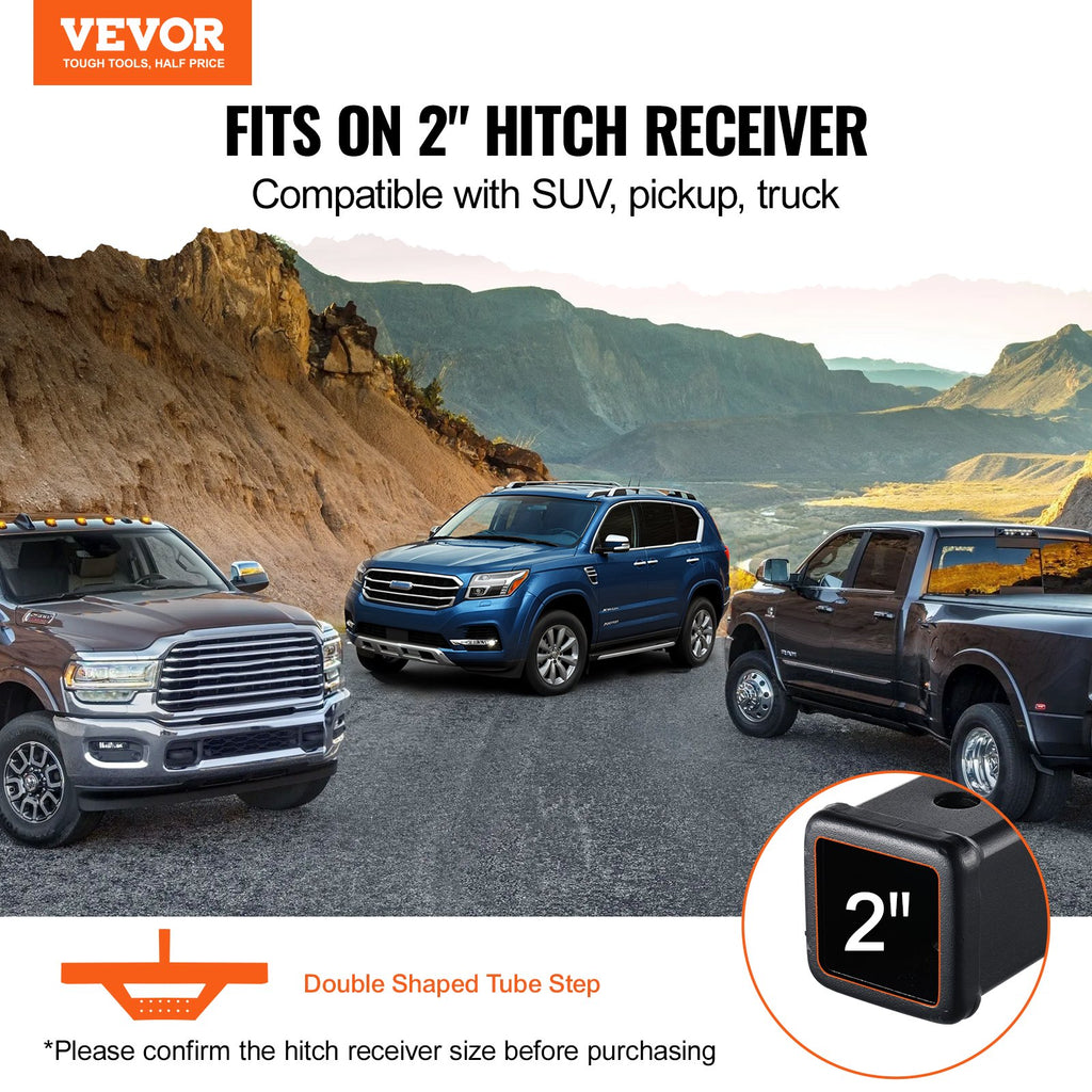 Anhängerkupplungsstufe Für 2-Zoll-Empfänger Robuste Stahlkonstruktion Mit 300 Pfund Tragkraft Heckstoßstangenschutz Mit Stiftverriegelung Und Stabilisator Universelle Passform Für LKW