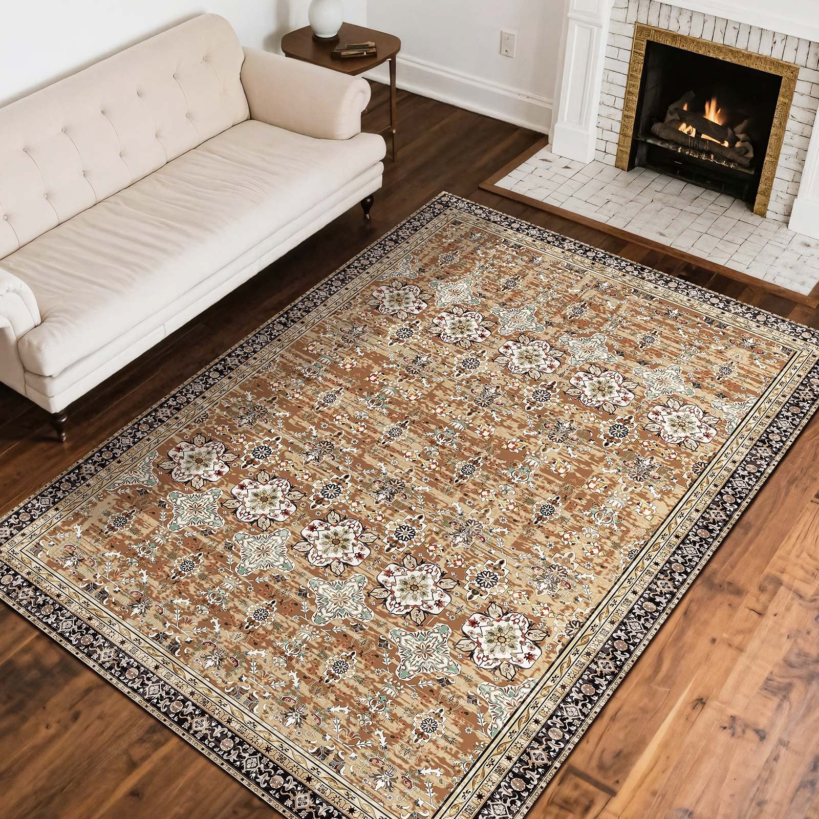 Flächenteppich 2439x3048 mm Kurzflor, Waschbarer Wohnzimmerteppich