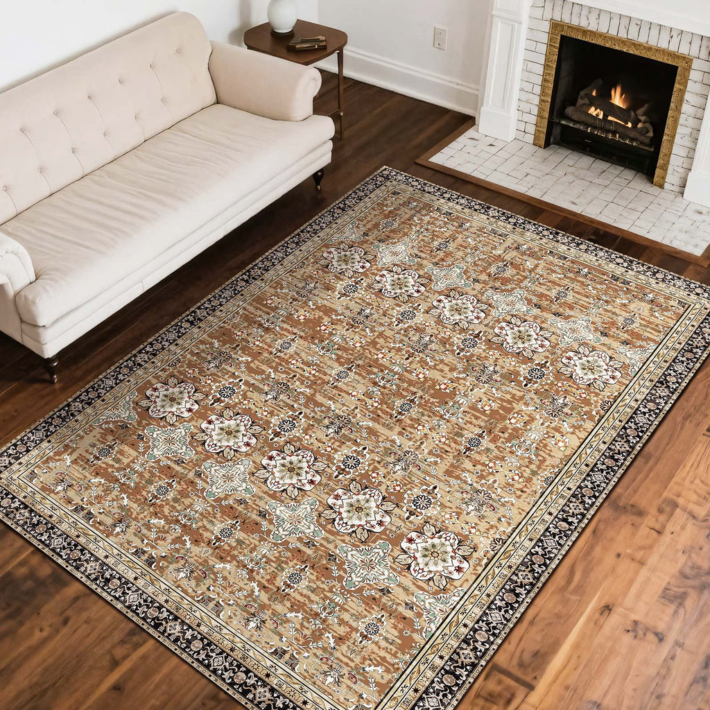 Flächenteppich 2439x3048 mm Kurzflor, Waschbarer Wohnzimmerteppich
