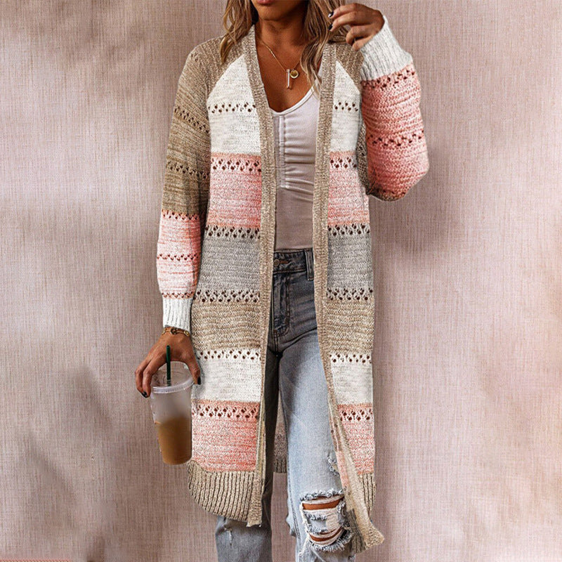 Mittellange, langärmelige, Strickjacke