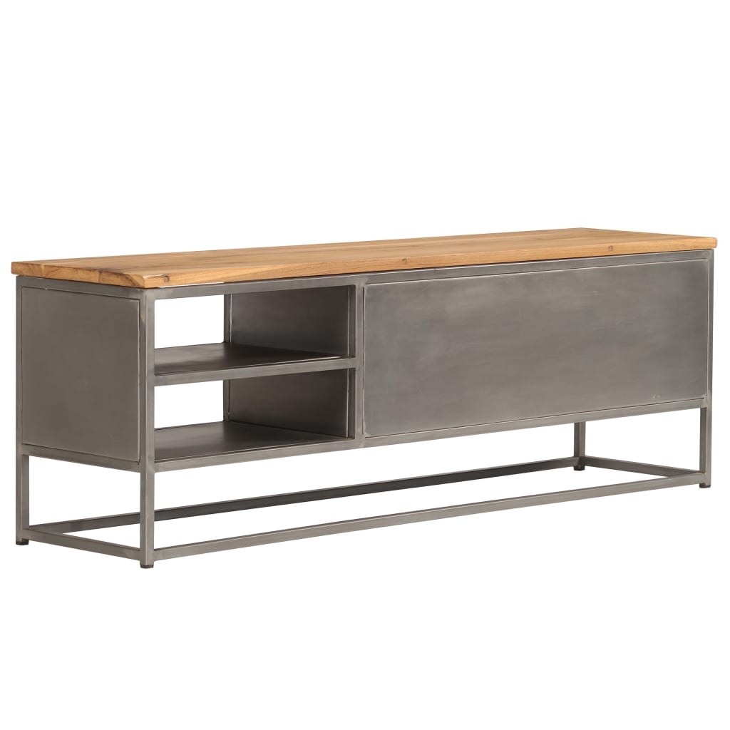 TV-Schrank, recyceltes Teakholz und Stahl