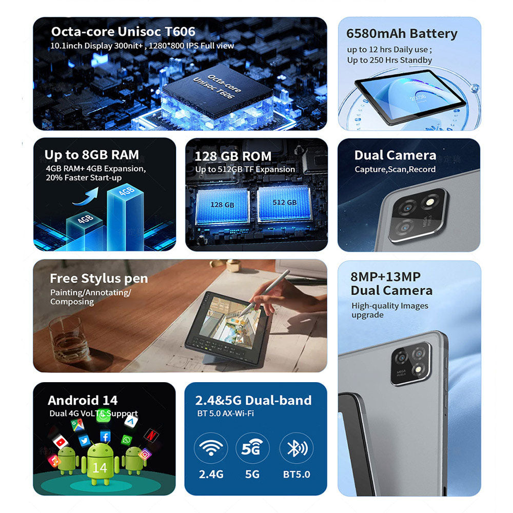 G-tab T11 Android 14 Tablet 10,1 Zoll