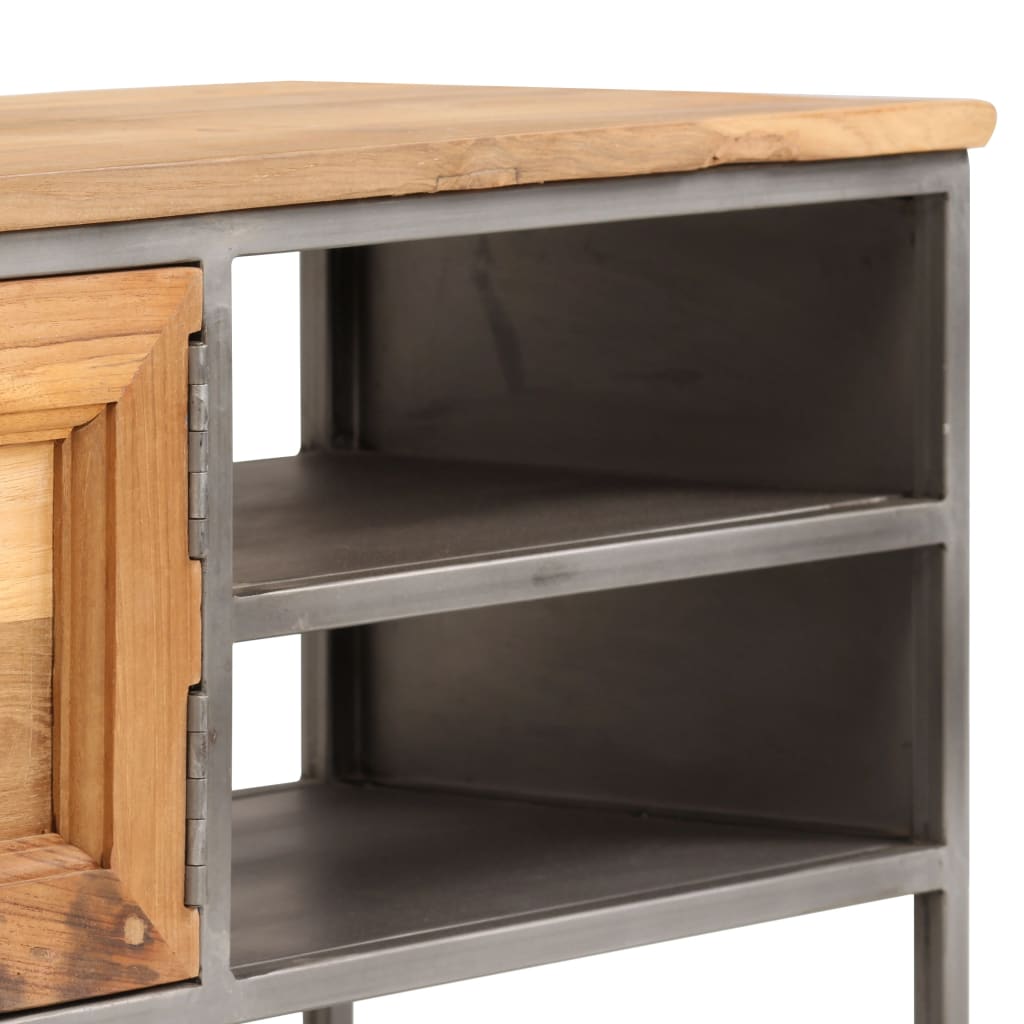 TV-Schrank, recyceltes Teakholz und Stahl