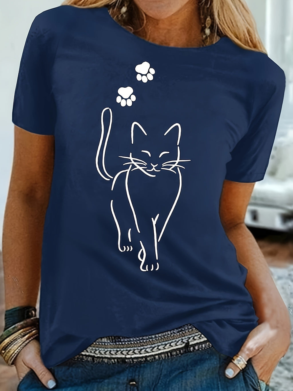 T-Shirt Katze in 5 Farben