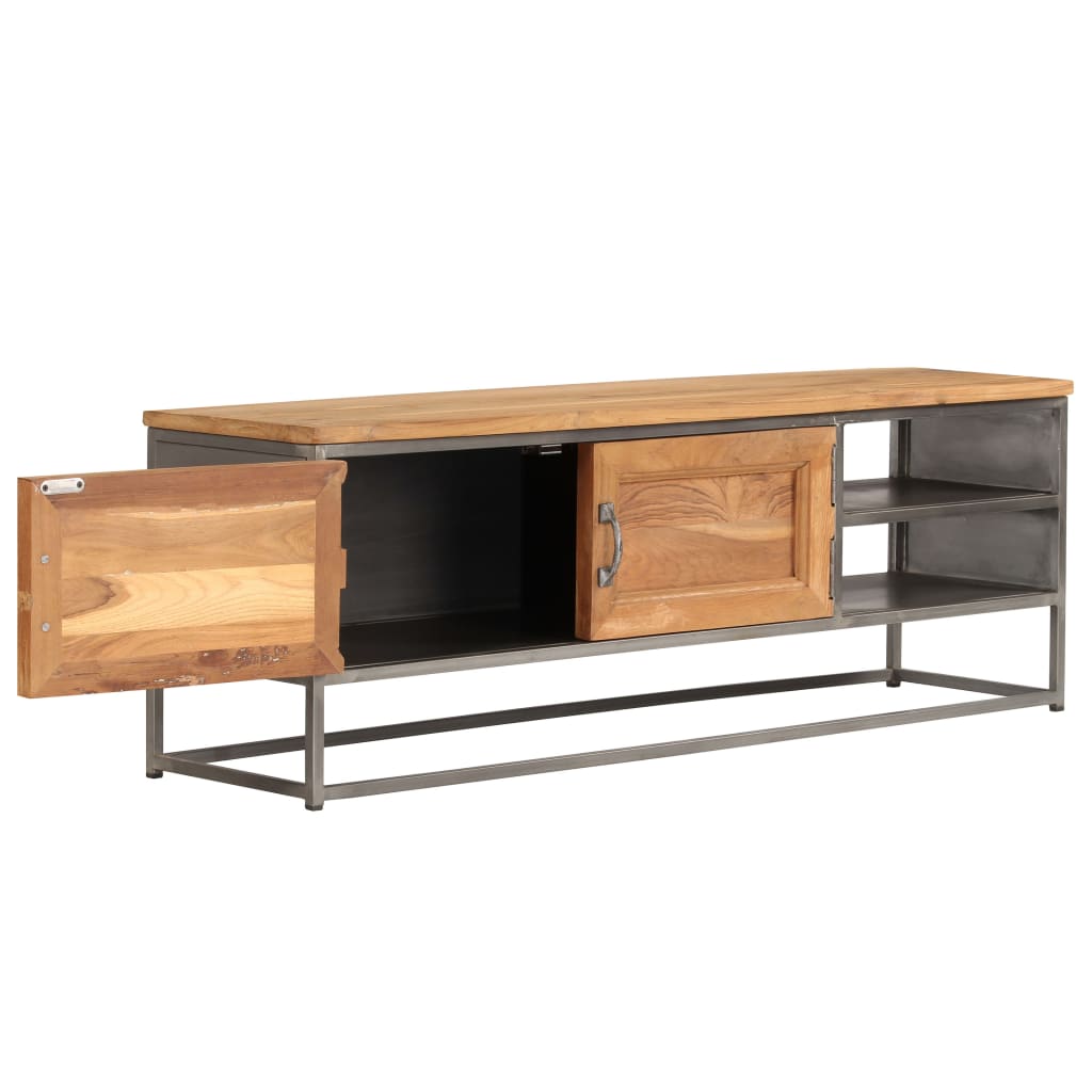 TV-Schrank, recyceltes Teakholz und Stahl