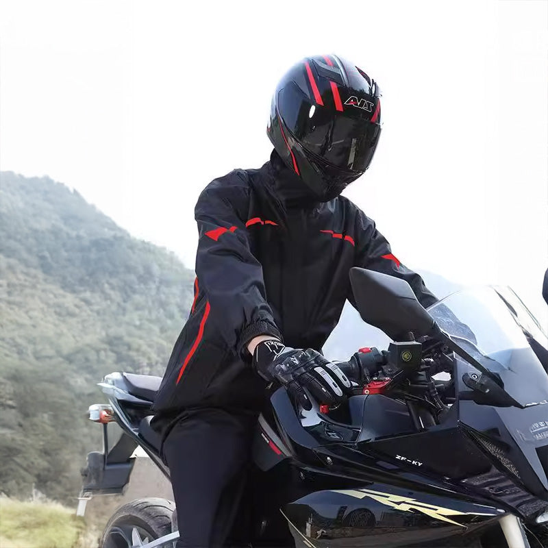 Wasserdichter gespaltener Motorrad-Regenanzug – Leicht, faltbar, winddicht