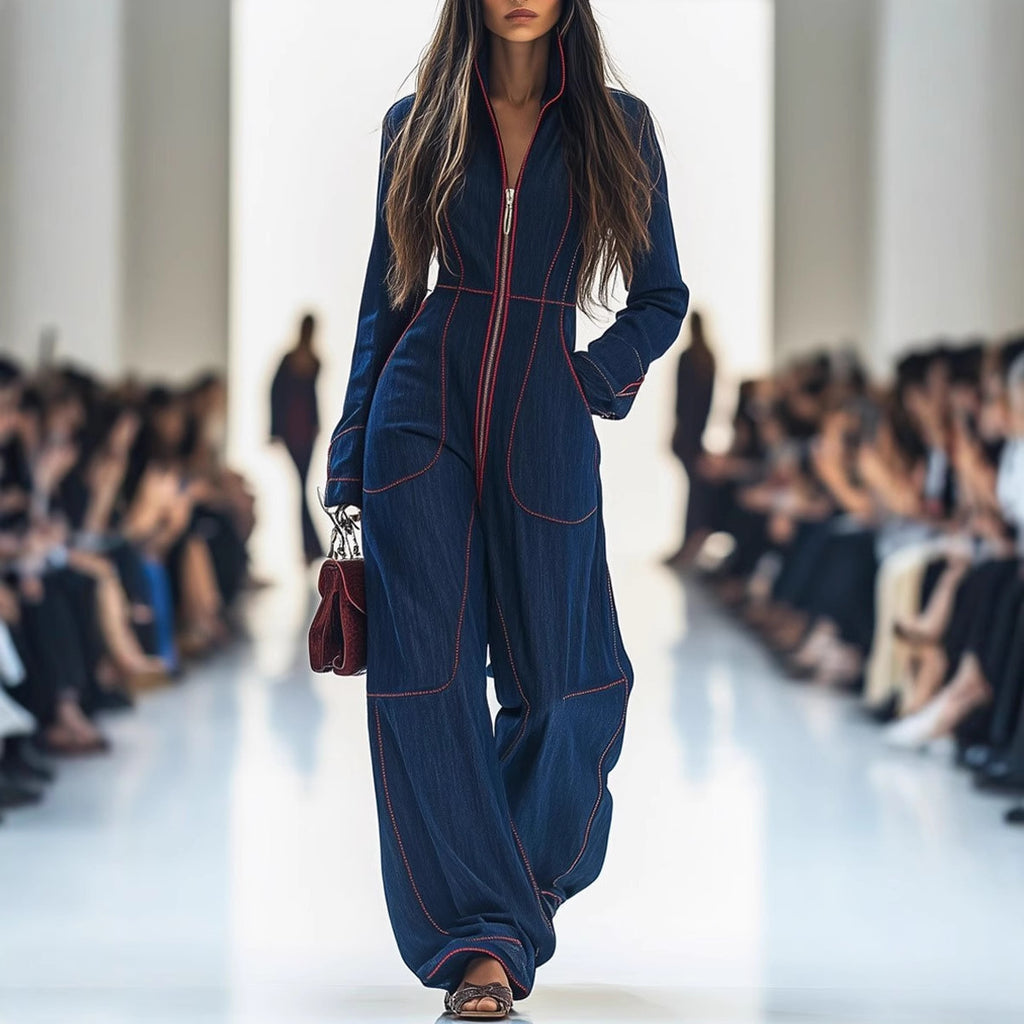 Jumpsuit mit V Ausschnitt