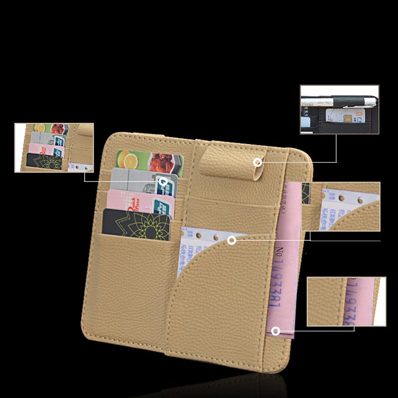 Microfiber PU Leder Auto Sonnenblende Brillenclip
