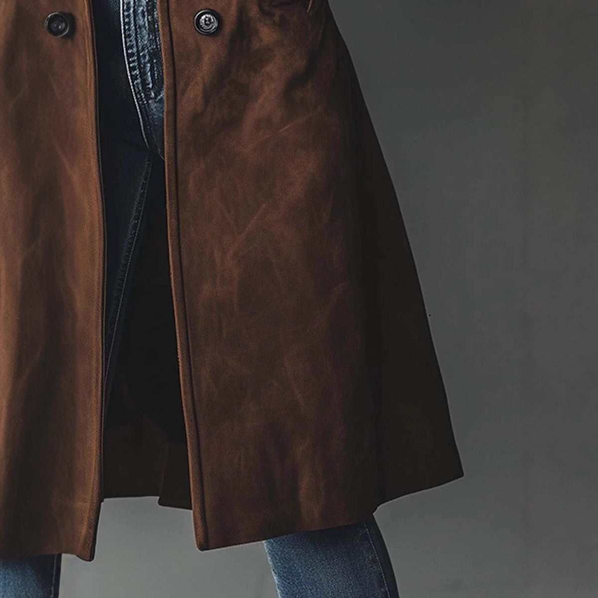 Langer Trenchcoat im Western-Stil