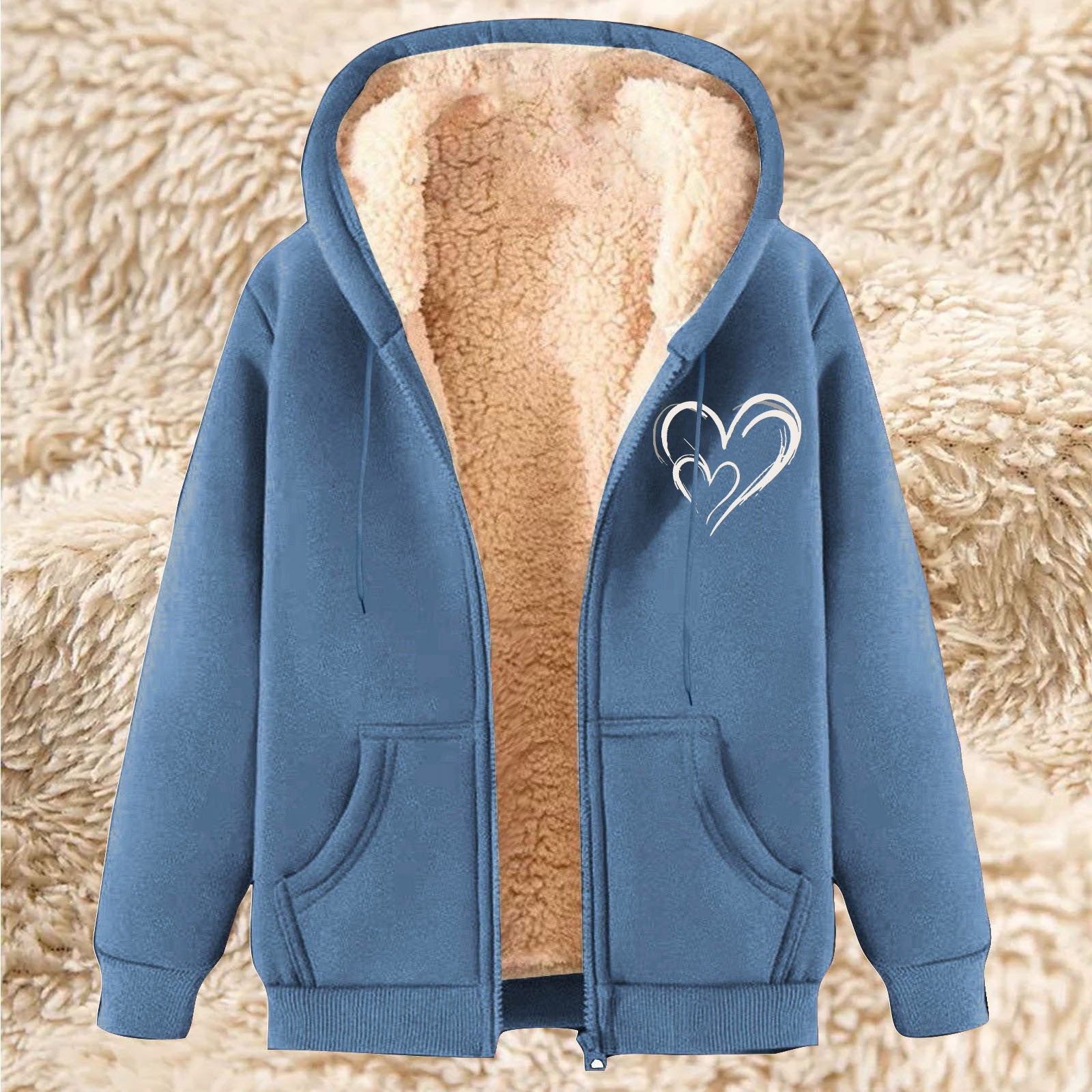 Lammfell-Jacke mit Fleece gefüttert in 7 Farben