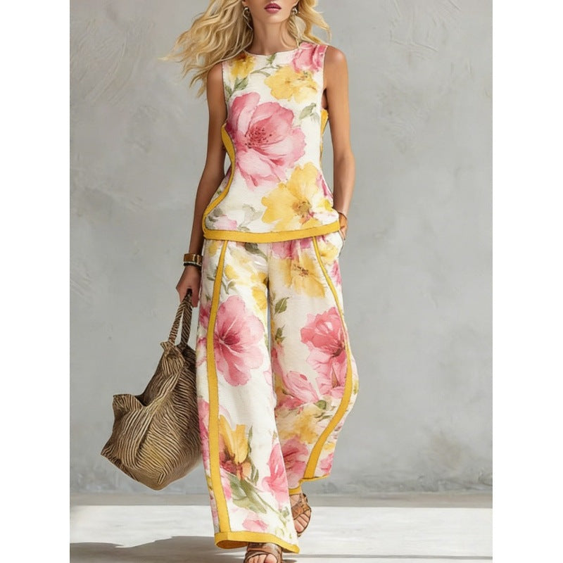 Sommer Damenkombination Hose und Top in 12 Variationen