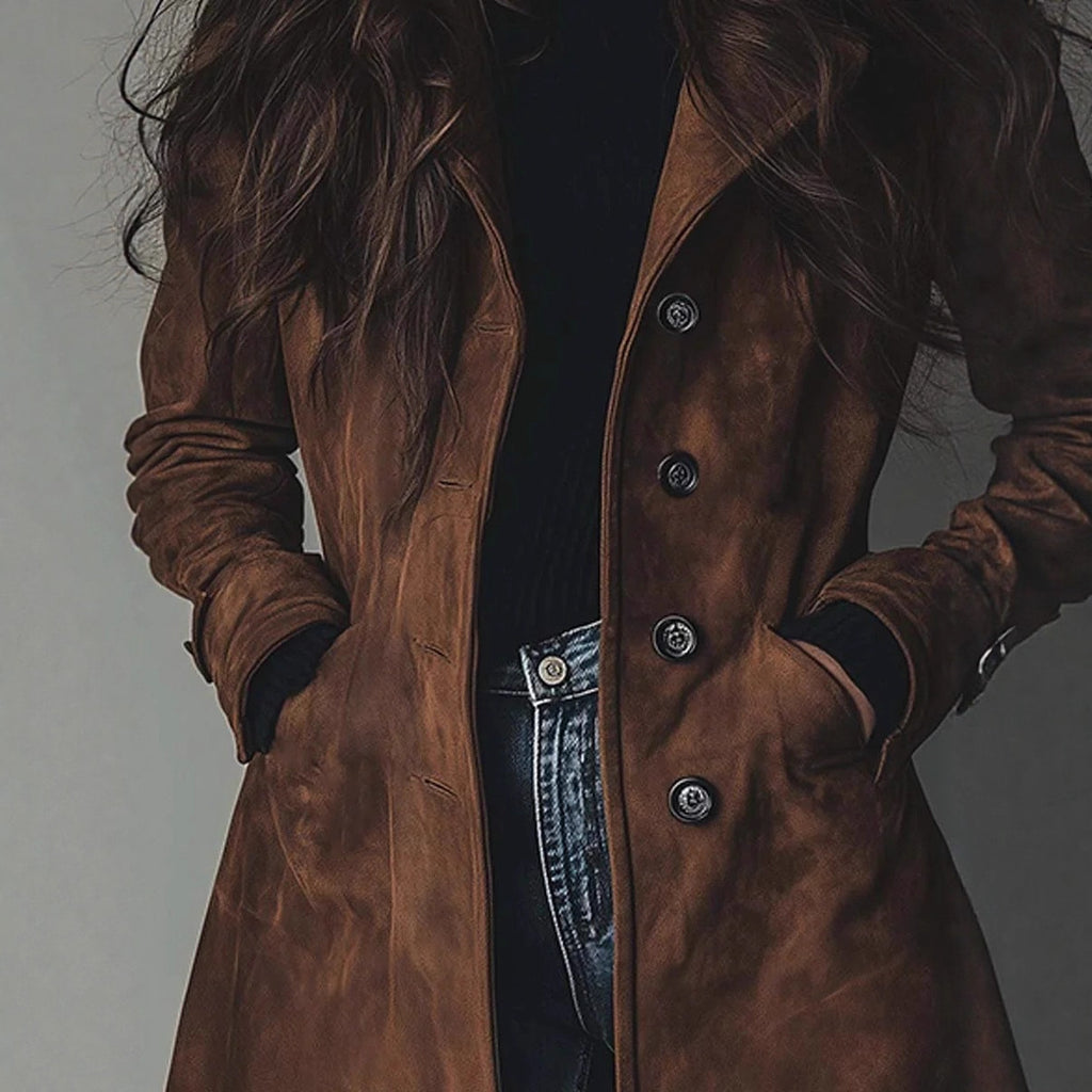 Langer Trenchcoat im Western-Stil