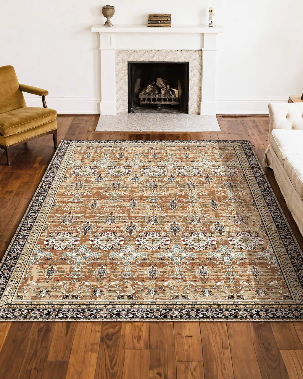 Flächenteppich 2439x3048 mm Kurzflor, Waschbarer Wohnzimmerteppich