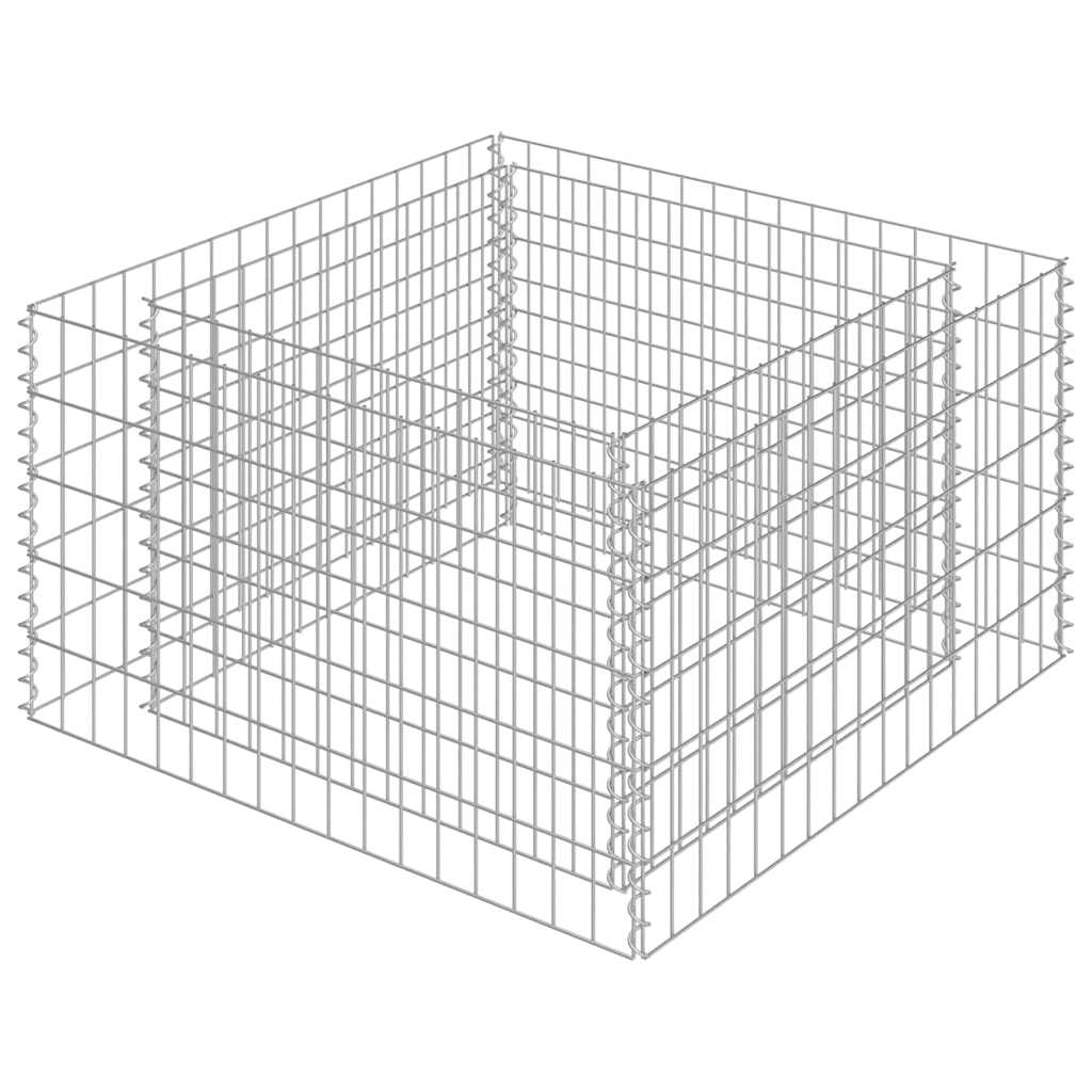 Gabion Hochbeet, verzinkt, 90×90×50 cm