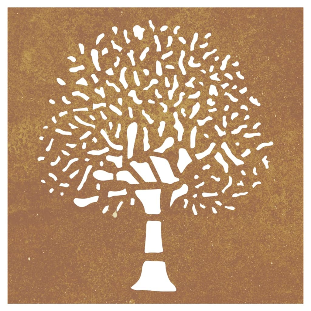 Gartenwanddekoration 55x55 cm Cortenstahlbaum-Design