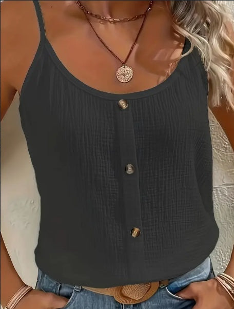 einfarbiges Cami-Top – schlanke, ärmelloses Design