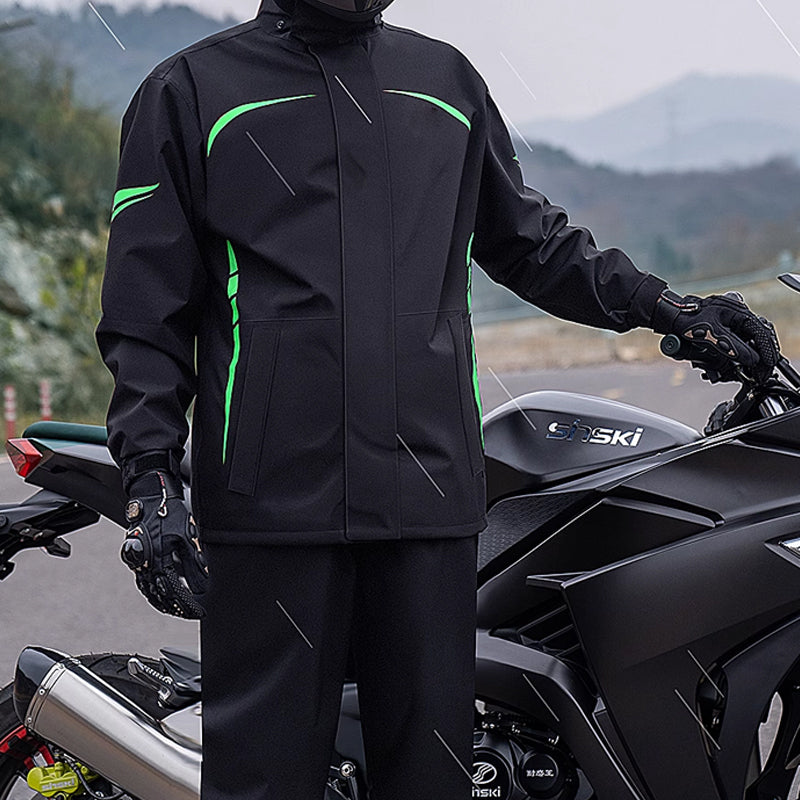 Wasserdichter gespaltener Motorrad-Regenanzug – Leicht, faltbar, winddicht