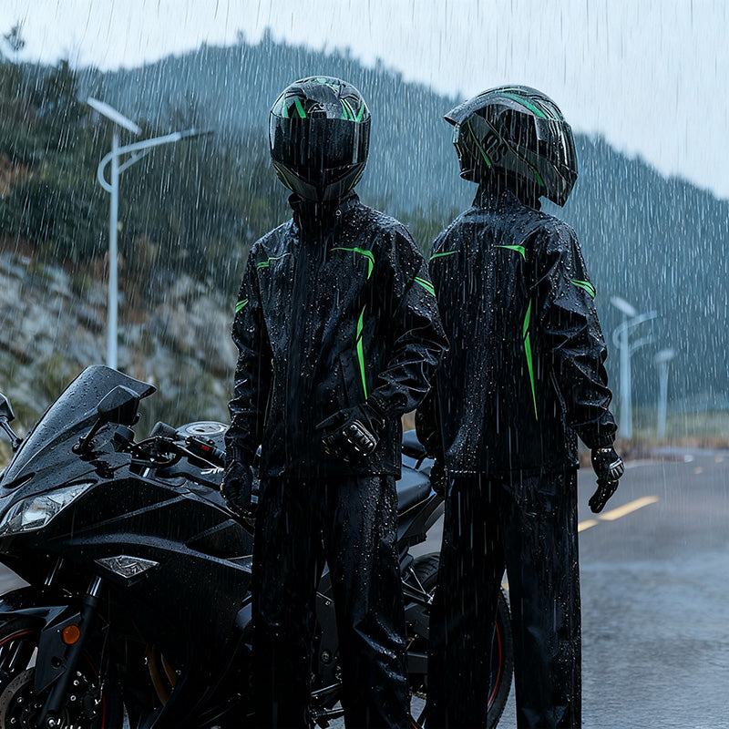 Wasserdichter gespaltener Motorrad-Regenanzug – Leicht, faltbar, winddicht